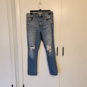 Stylish Light Blue Distressed Women's Jeans